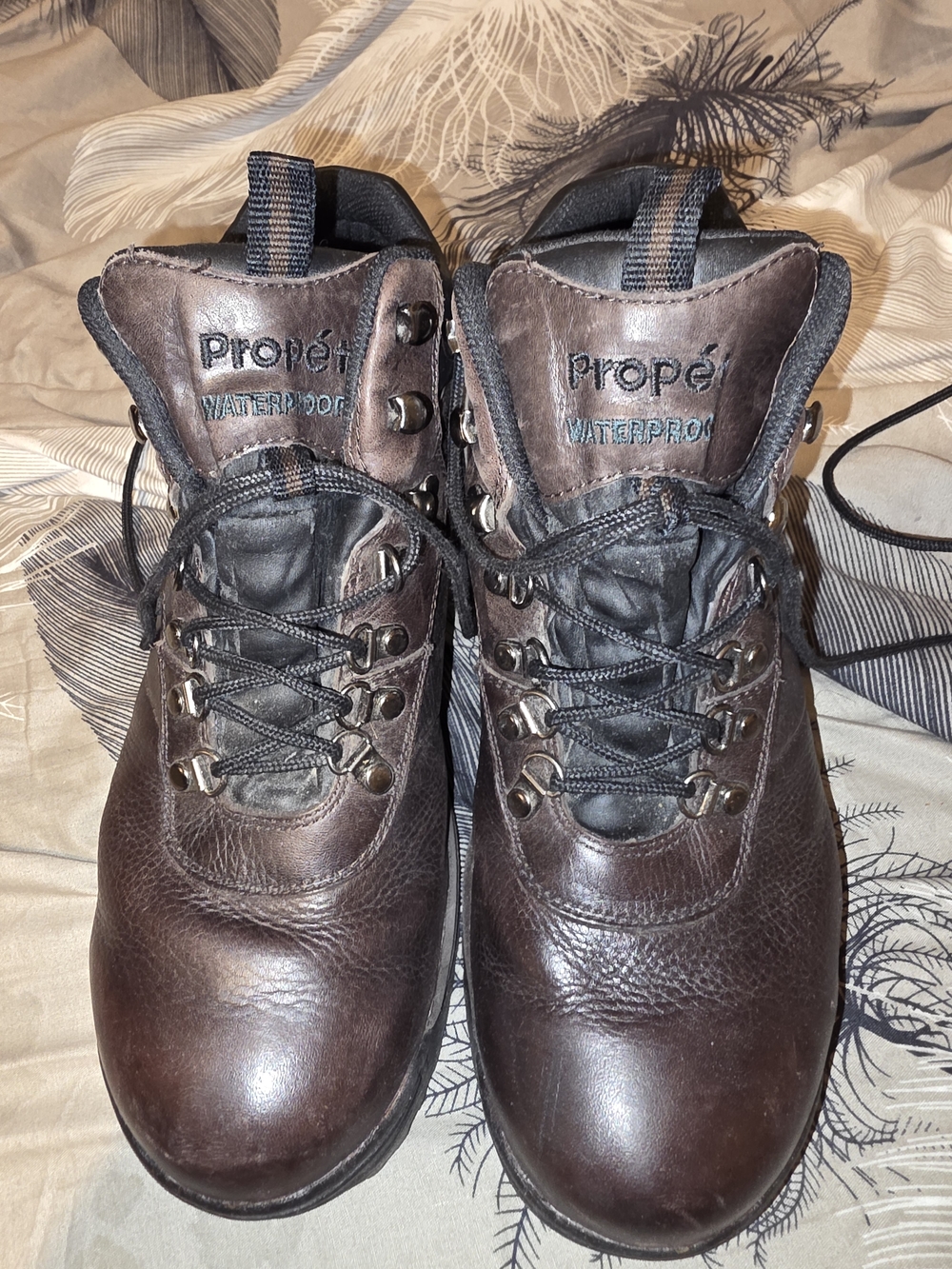 Waterproof Men's Brown Leather Hiking Boots